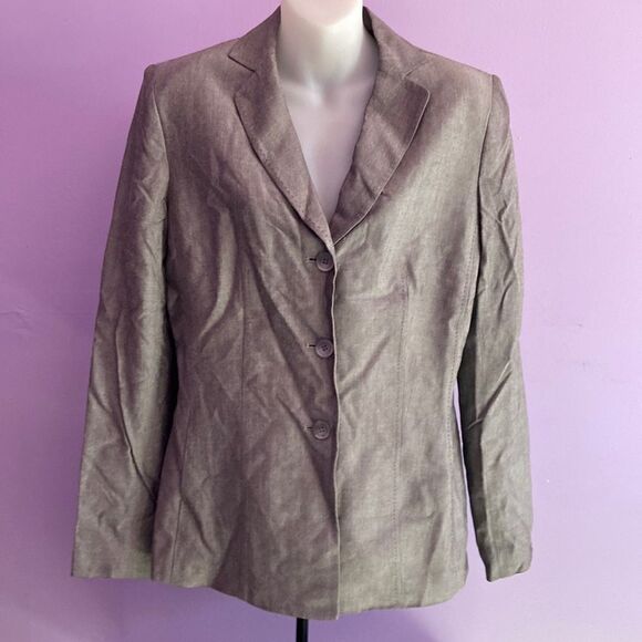Kasper Women's Gray Long Sleeve Button Down Blazer Size 8 Career Work Jacket - Picture 1 of 4
